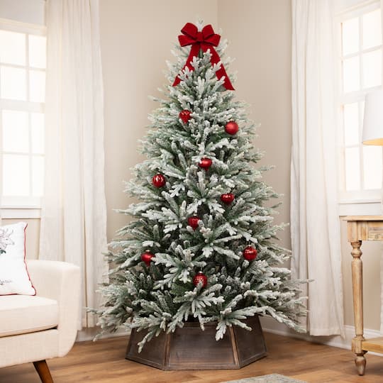 6.5Ft Unlit Real Touch™ Flocked Snowcap Grove Fir Medium Artificial Christmas Tree By Northlight in Green | 6.5 ft | Michaels®